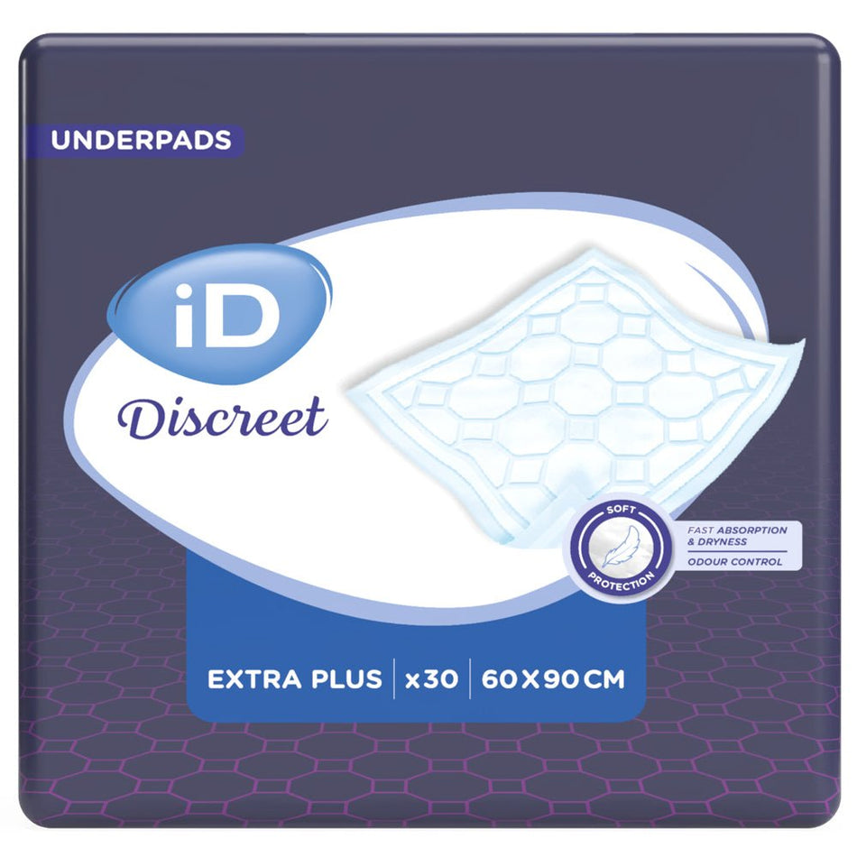 iD Discreet Extra Plus 60 x 90 cm (950ml) Disposable Bed Pads - 30 Pack - Discount Medical