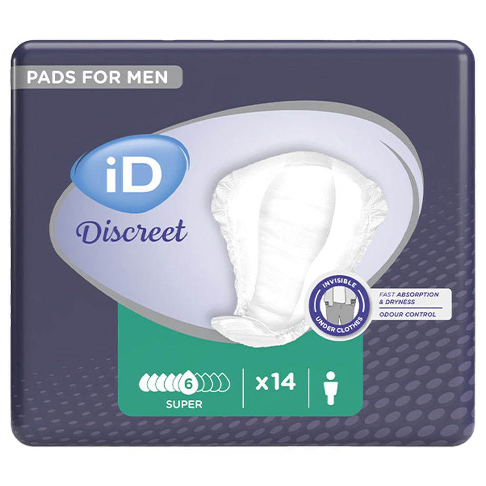 iD Discreet For Men Super Level 3 (650ml) 14 Pack - Discount Medical