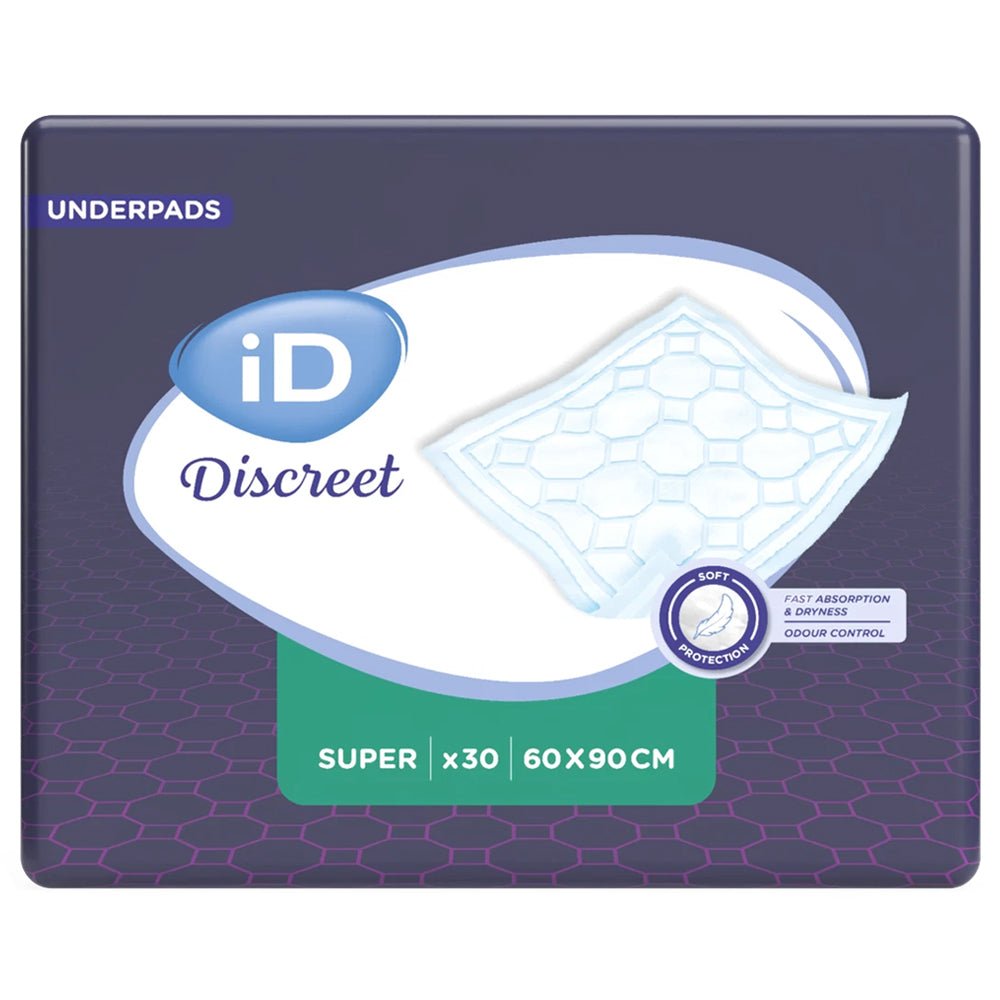 iD Discreet Super 60 x 90 cm (1500ml) Disposable Bed Pads - 30 Pack - Discount Medical