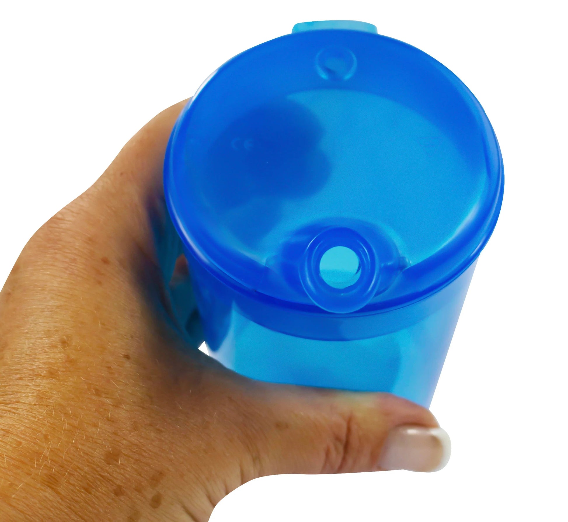 Medi - Inn Adult Drinking Beaker Blue 250ml with lid 12 x 10mm Spout - Discount Medical