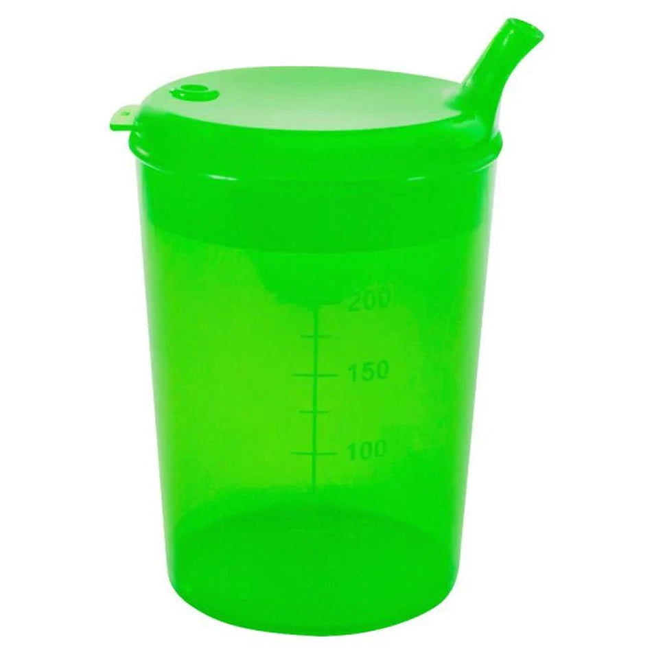 Medi - Inn Adult Drinking Beaker Green 250ml with lid 4 x 4mm Spout - Discount Medical