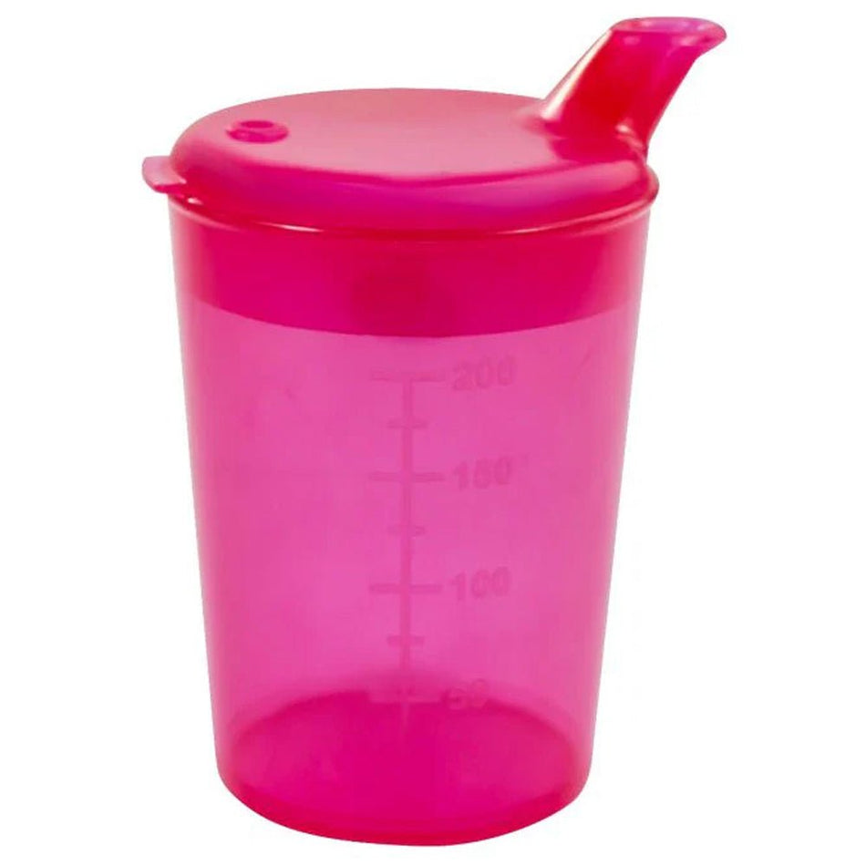 Medi - Inn Adult Drinking Beaker Red 250ml with lid 12 x 10mm Spout - Discount Medical