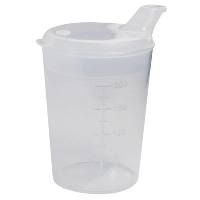 Medi-Inn Adult Drinking Beaker Transparent 250ml with lid 12 x 10mm Spout