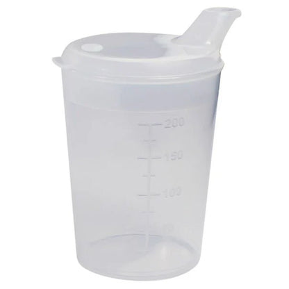 Medi - Inn Adult Drinking Beaker Transparent 250ml with lid 12 x 10mm Spout - Discount Medical