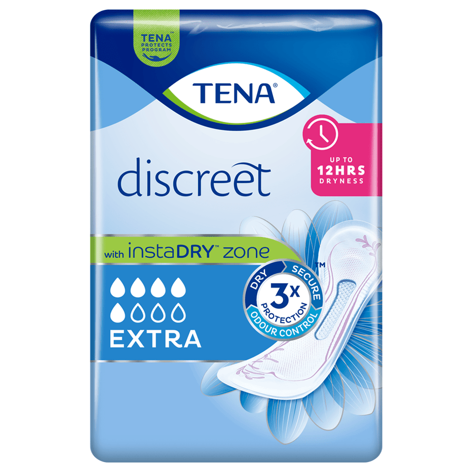 TENA Lady Discreet Extra Incontinence Pads - 20 Pack - Discount Medical