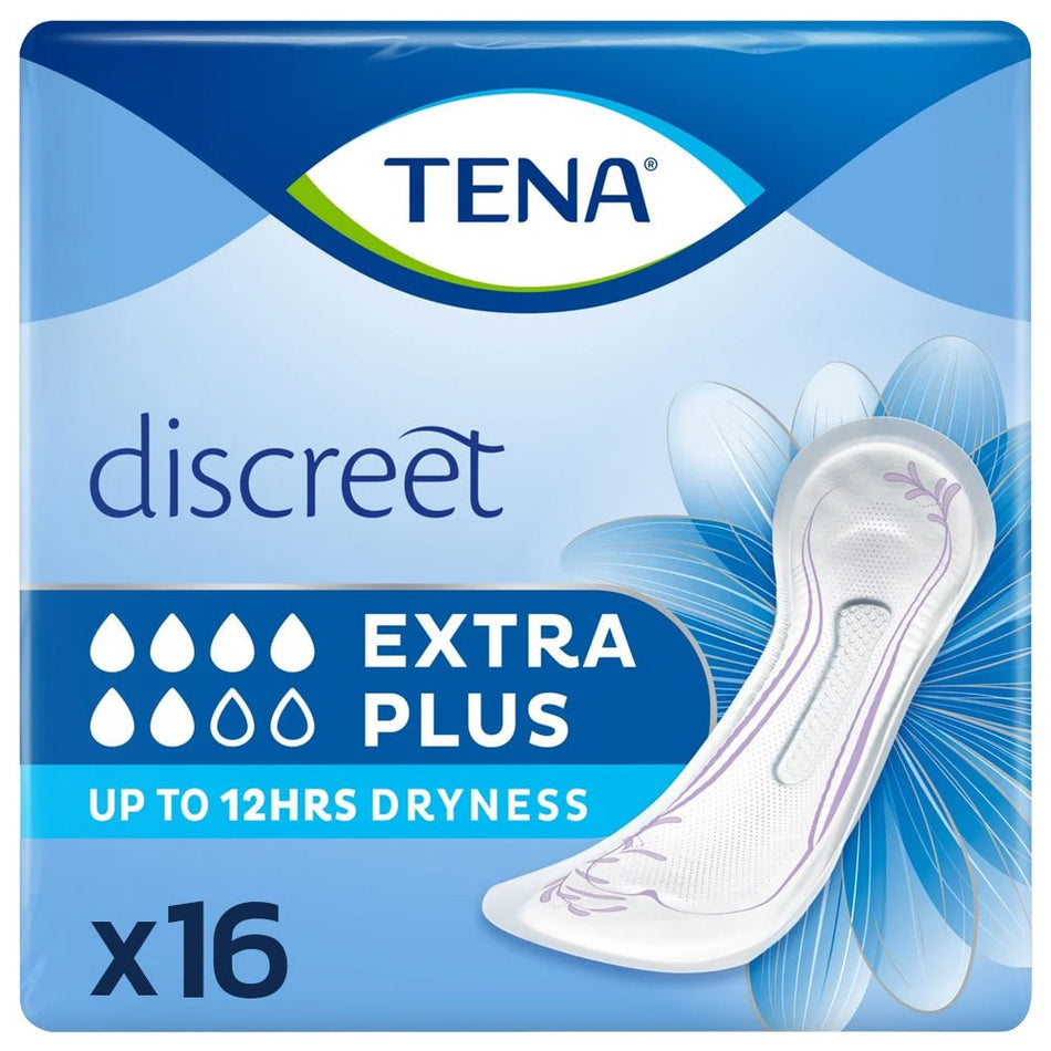 TENA Lady Discreet Extra Plus Incontinence Pads - 16 Pack - Discount Medical