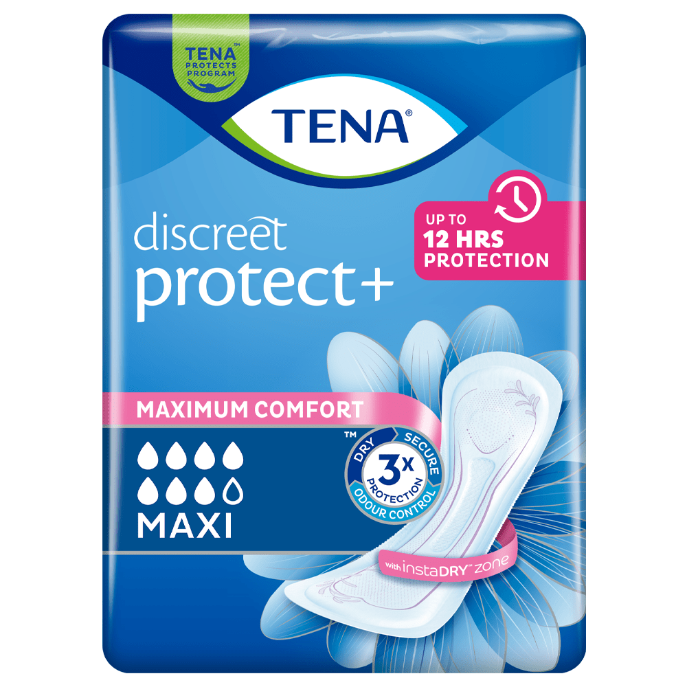 TENA Lady Discreet Protect + Maxi Incontinence Pads - 6 Pack - Discount Medical