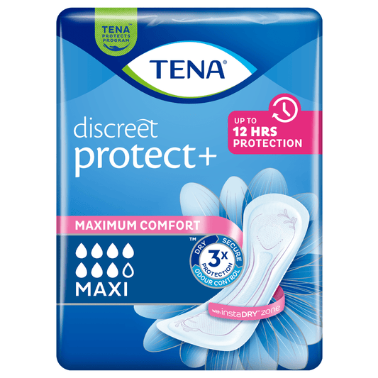 TENA Lady Discreet Protect + Maxi Incontinence Pads - 6 Pack - Discount Medical