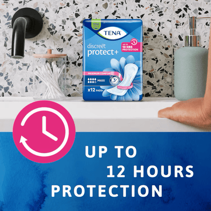 TENA Lady Discreet Protect + Maxi Incontinence Pads - 6 Pack - Discount Medical