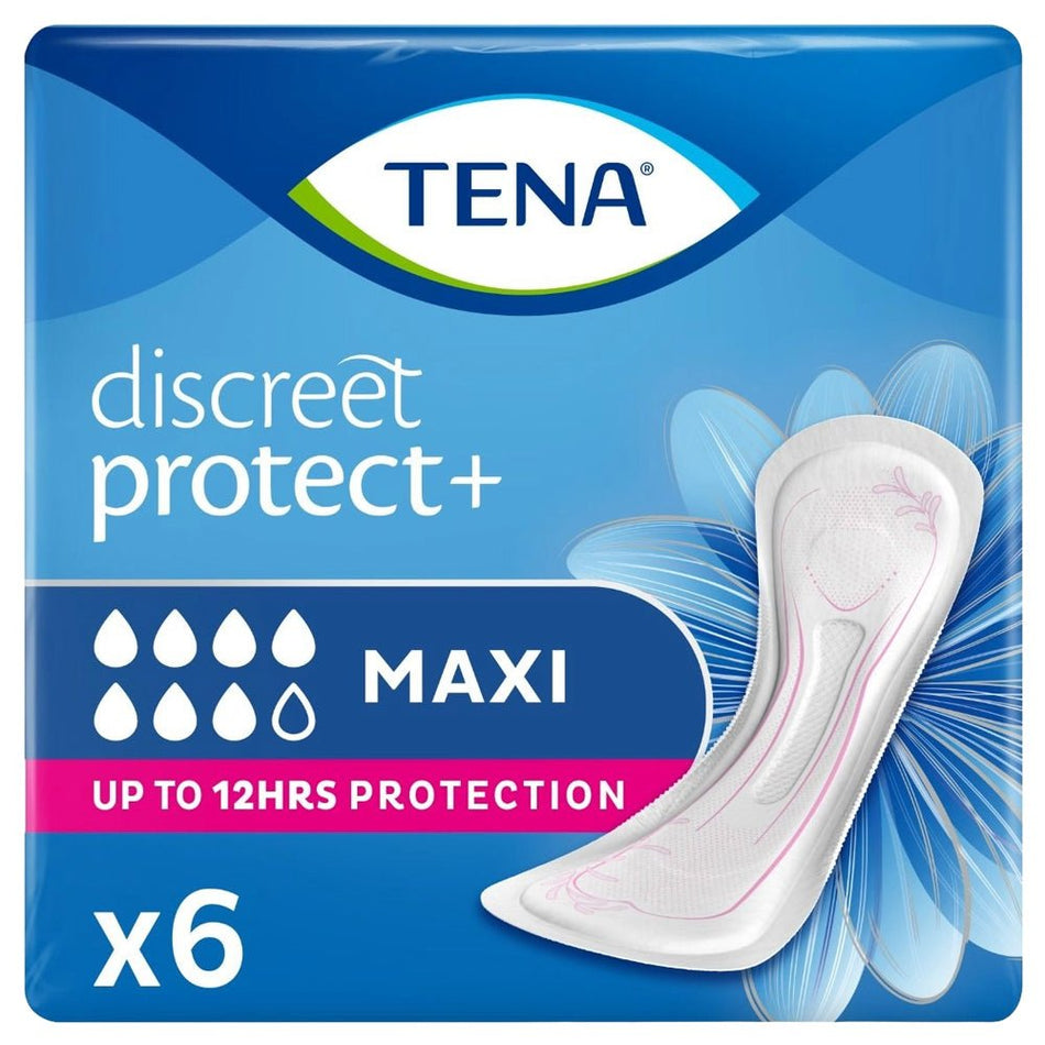 TENA Lady Discreet Protect + Maxi Incontinence Pads - 6 Pack - Discount Medical