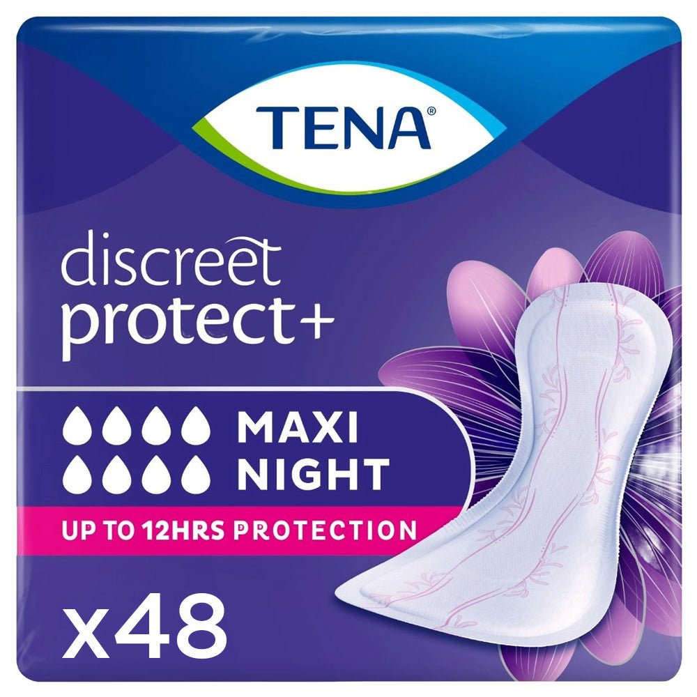 TENA Lady Discreet Protect+ Maxi Night (914ml) 8 Packs of 6 - Discount Medical