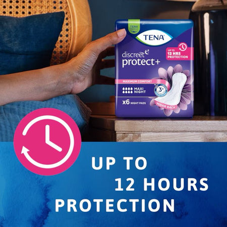 TENA Lady Discreet Protect + Maxi Night Incontinence Pads - 6 Pack - Discount Medical