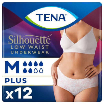 TENA Lady Silhouette Plus Medium Low Waist White - 12 Pack - Discount Medical