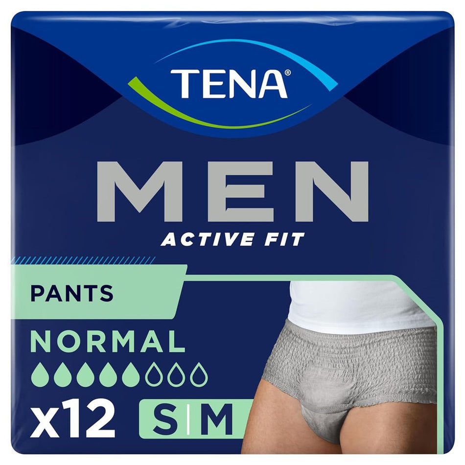TENA Men Active Fit Pants Normal S/M - 12 Pack - Discount Medical