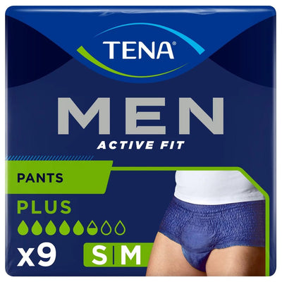 TENA Men Active Fit Pants Plus S/M (1010ml) 9 Pack