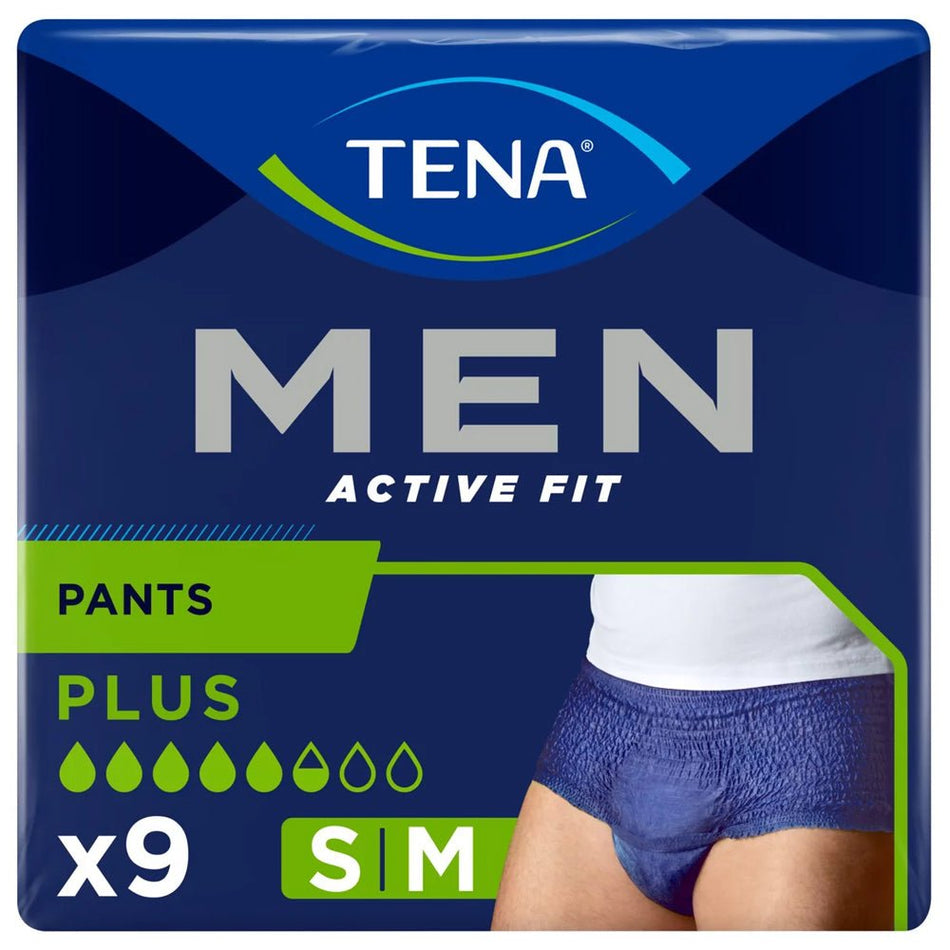 TENA Men Active Fit Pants Plus S/M - 9 Pack - Discount Medical