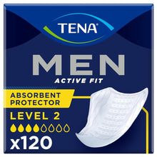 TENA Men Level 2 Active Fit Absorbent Protector (450ml) 6 Packs of 20 - Discount Medical