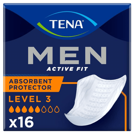 TENA Men Level 3 Active Fit Absorbent Protector - 16 Pack - Discount Medical