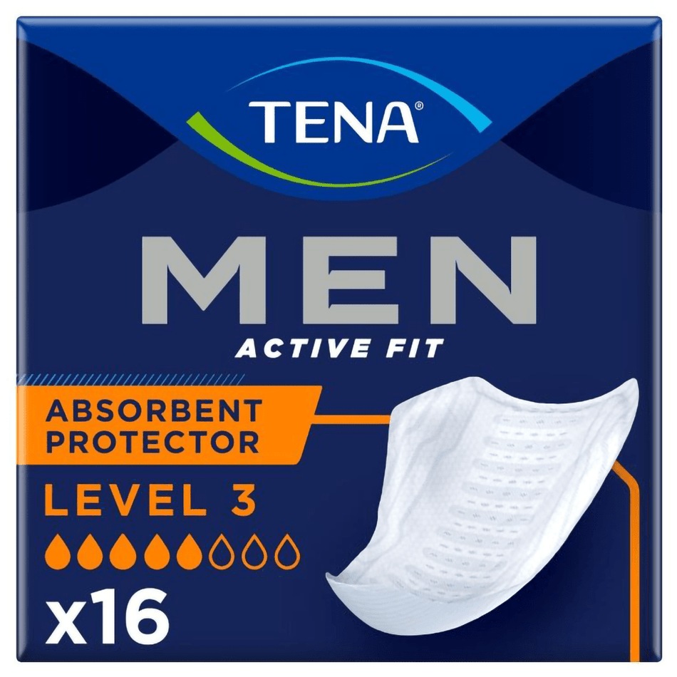 TENA Men Level 3 Active Fit Absorbent Protector - 16 Pack - Discount Medical