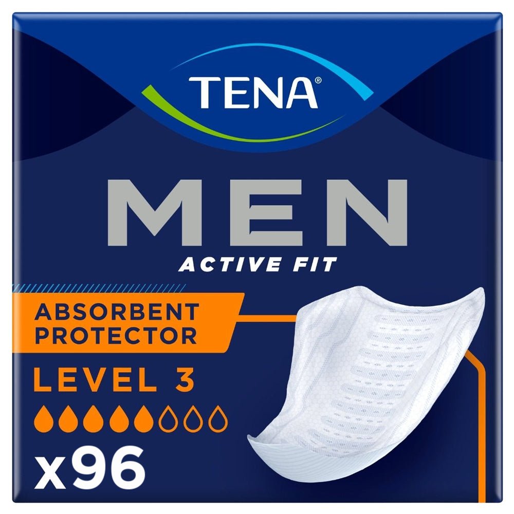 TENA Men Level 3 Active Fit Absorbent Protector (710ml) 6 Packs of 16 - Discount Medical