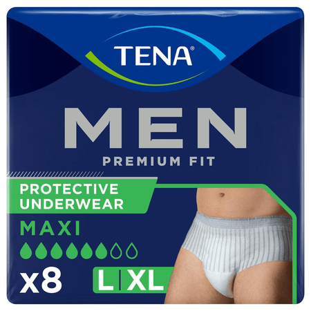 TENA Men Premium Fit Protective Underwear Maxi Large / XL - 8 Pack - Discount Medical