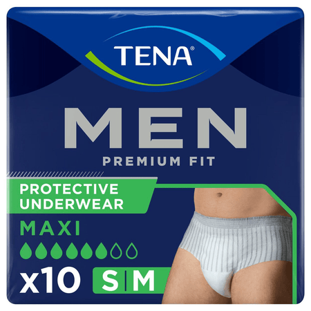 TENA Men Premium Fit Protective Underwear Maxi S/M - 10 Pack - Discount Medical