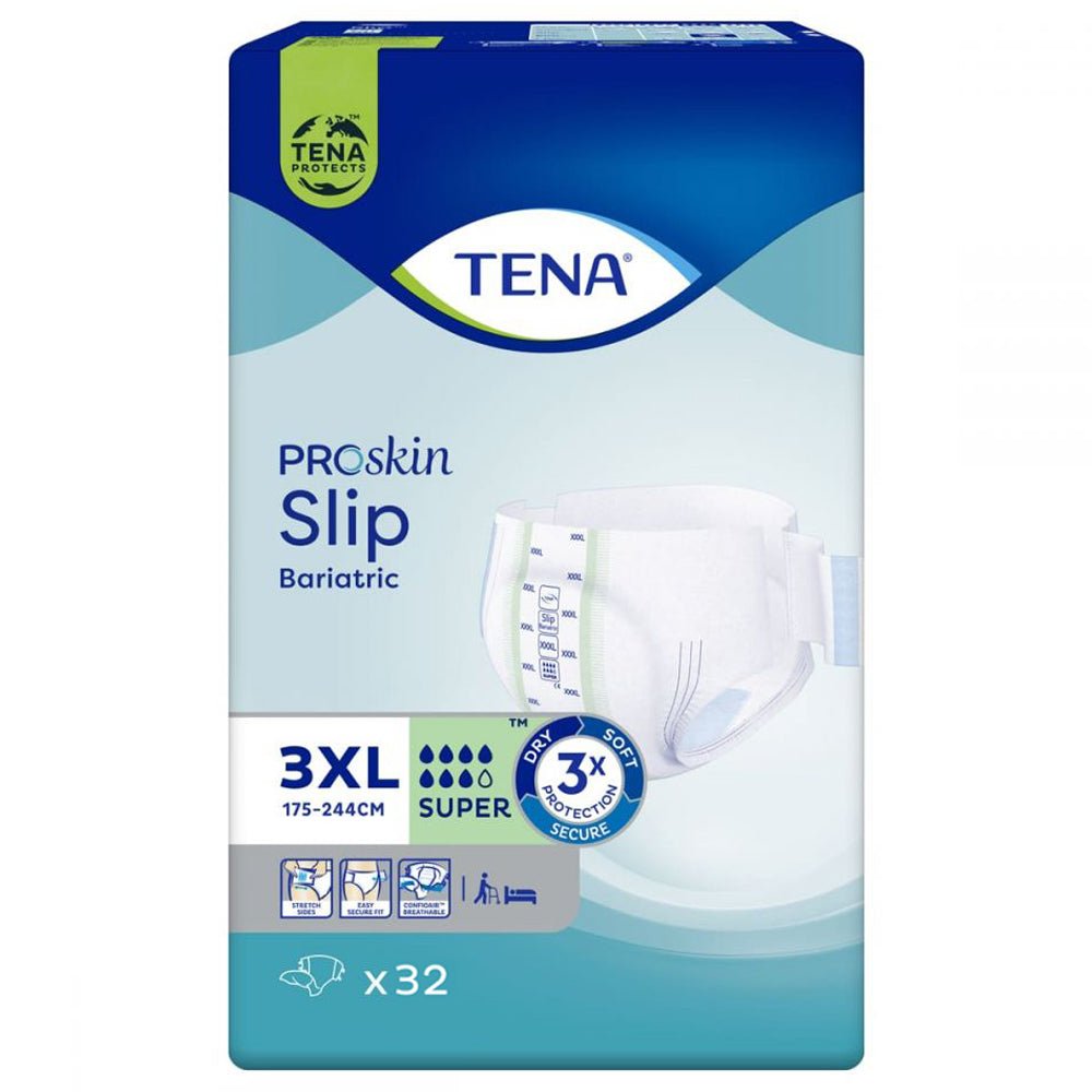 TENA ProSkin Slip Bariatric Super 3XL (2900ml) 4 Packs of 8 - Discount Medical