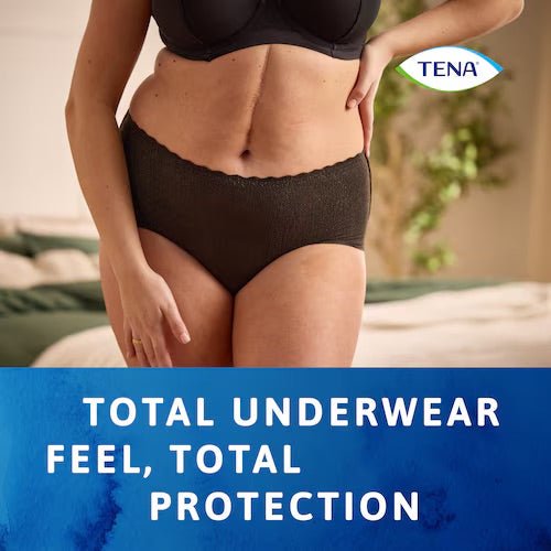 TENA Silhouette Plus Large High Waist Black - 8 Pack - Discount Medical