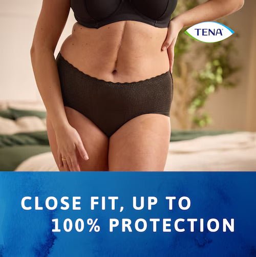 TENA Silhouette Plus Large High Waist Black - 8 Pack - Discount Medical