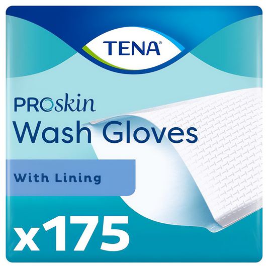 TENA ProSkin Wash Gloves with Lining - 175 Pack